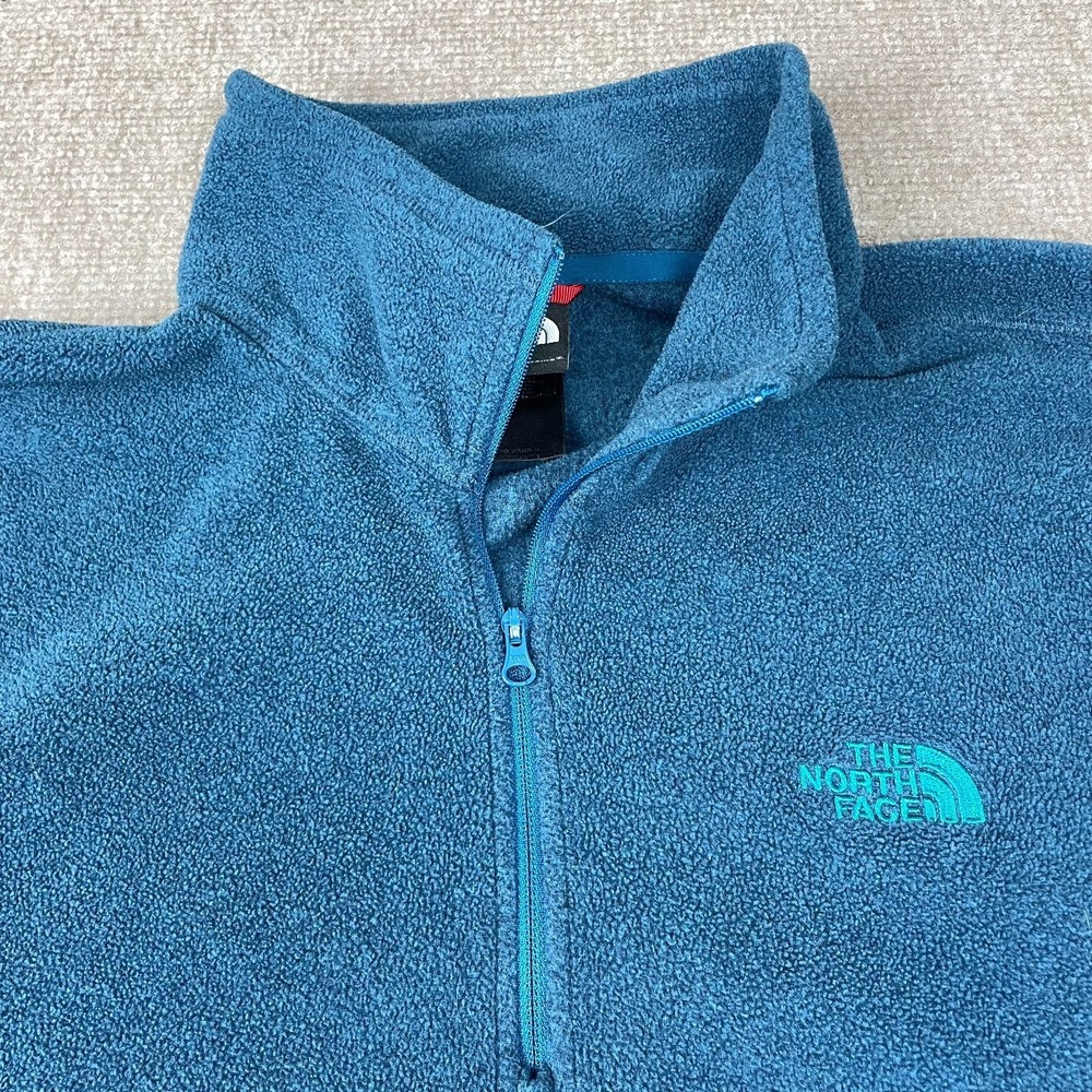 The North Face Polartec Classic Fleece Jacket Men's XL Blue Quarter Zip Pullover - Picture 2 of 14